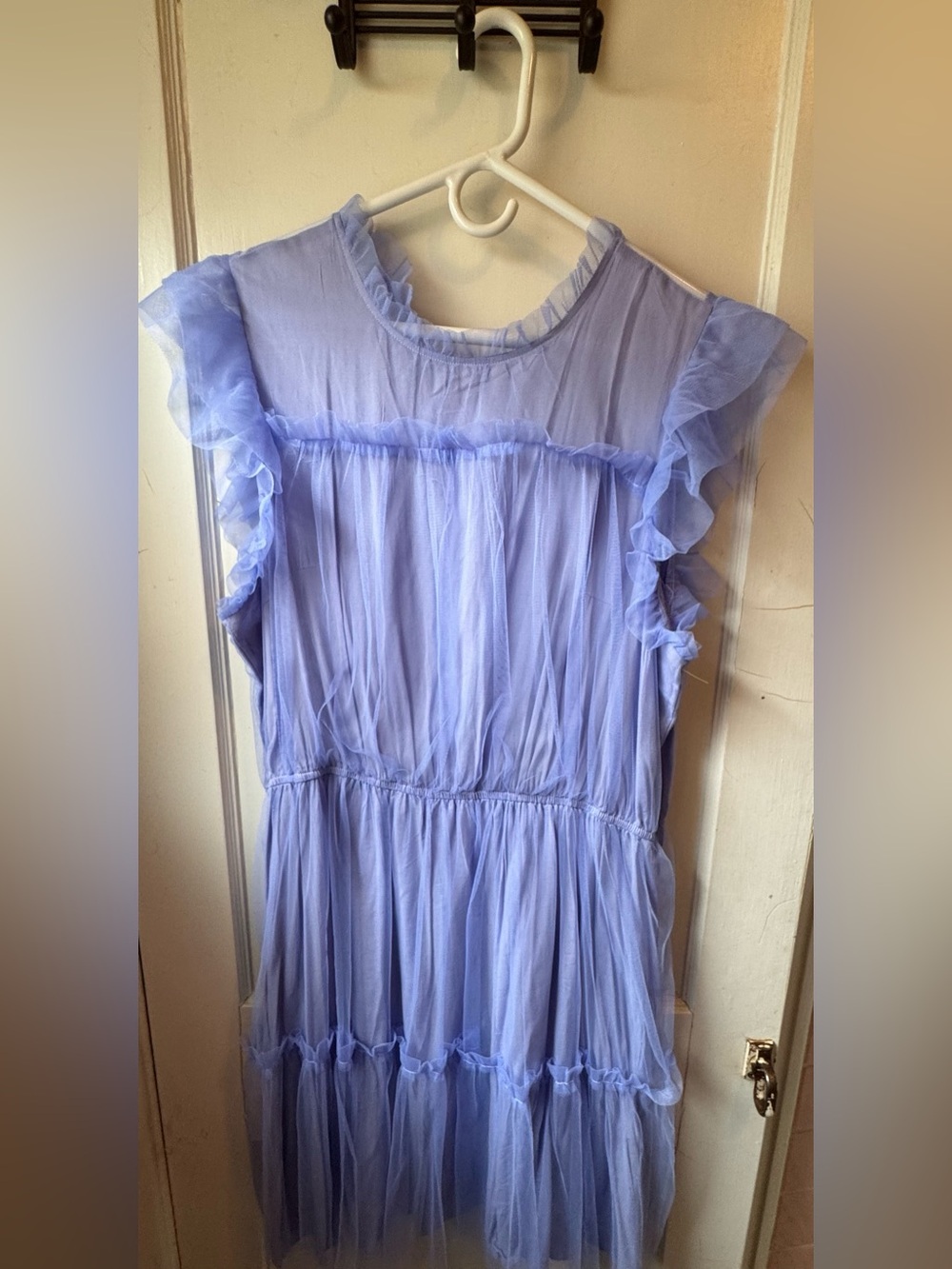 Arula Lilac Tiered Ruffle Mini Dress Size Medium Cottagecore Fairy Coquette